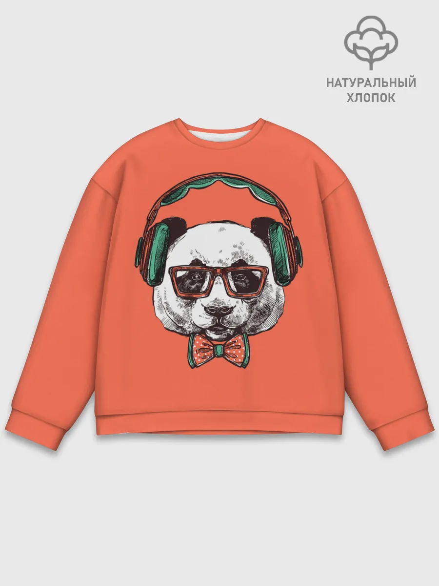 Мужской свитшот базовый / панда-меломан