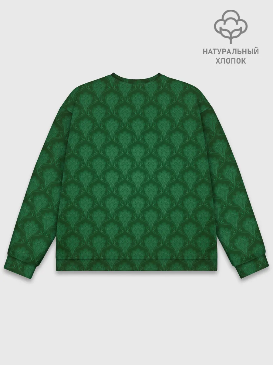 Мужской свитшот базовый / Готические зелёные цветы