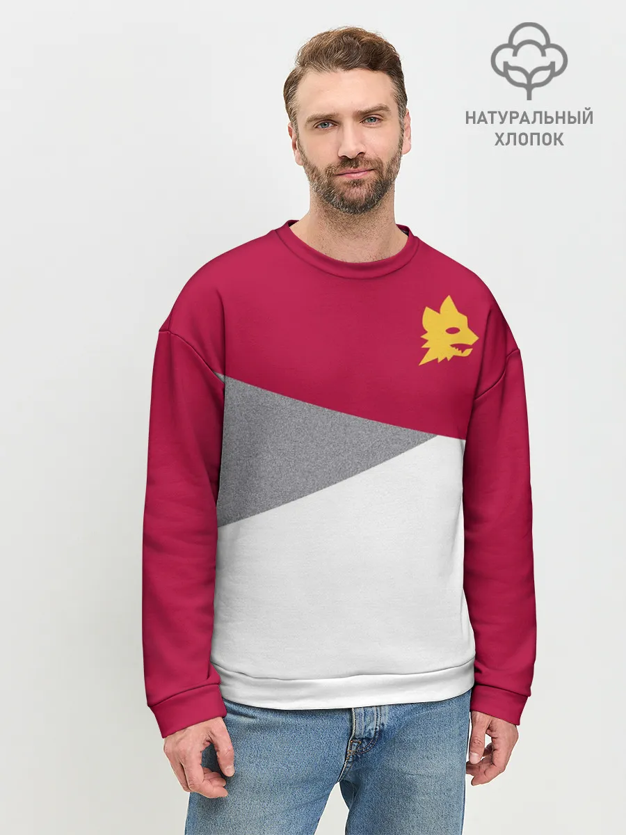 Мужской свитшот базовый / AS Roma | Red Design 21/22