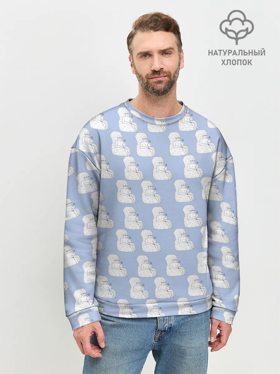 Мужской свитшот базовый / Голубой мегамозг