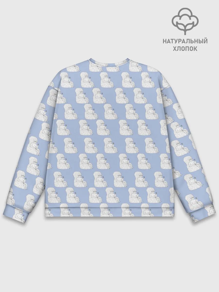 Мужской свитшот базовый / Голубой мегамозг