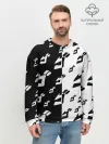 Мужской свитшот базовый / Паттерн ДжоДжо черно-белый
