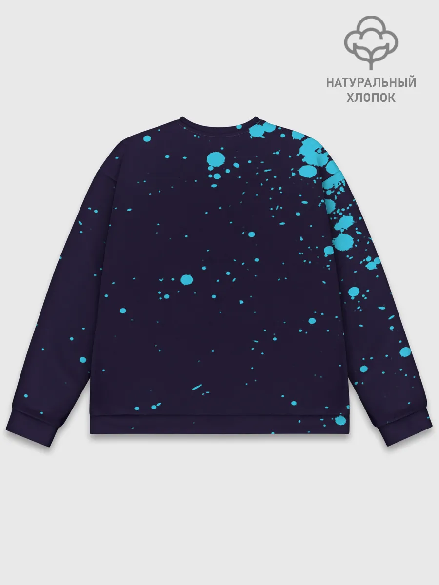 Мужской свитшот базовый / Дзётаро синие брызги