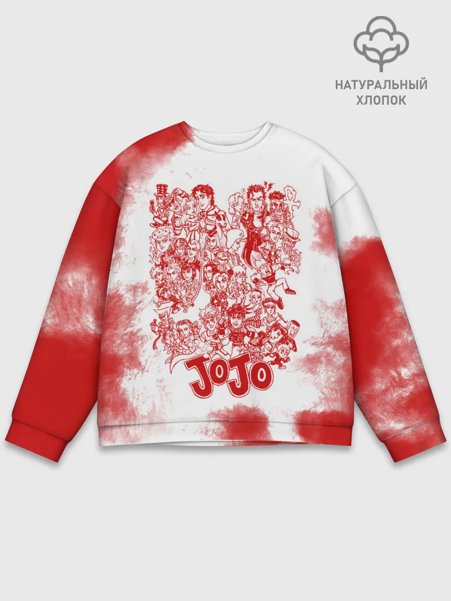 Мужской свитшот базовый / Джоджо герои красный дым