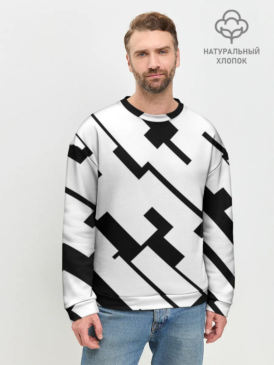 Мужской свитшот базовый / ГЕОМЕТРИЯ,АБСТРАКЦИЯ,ПОЛОСЫ