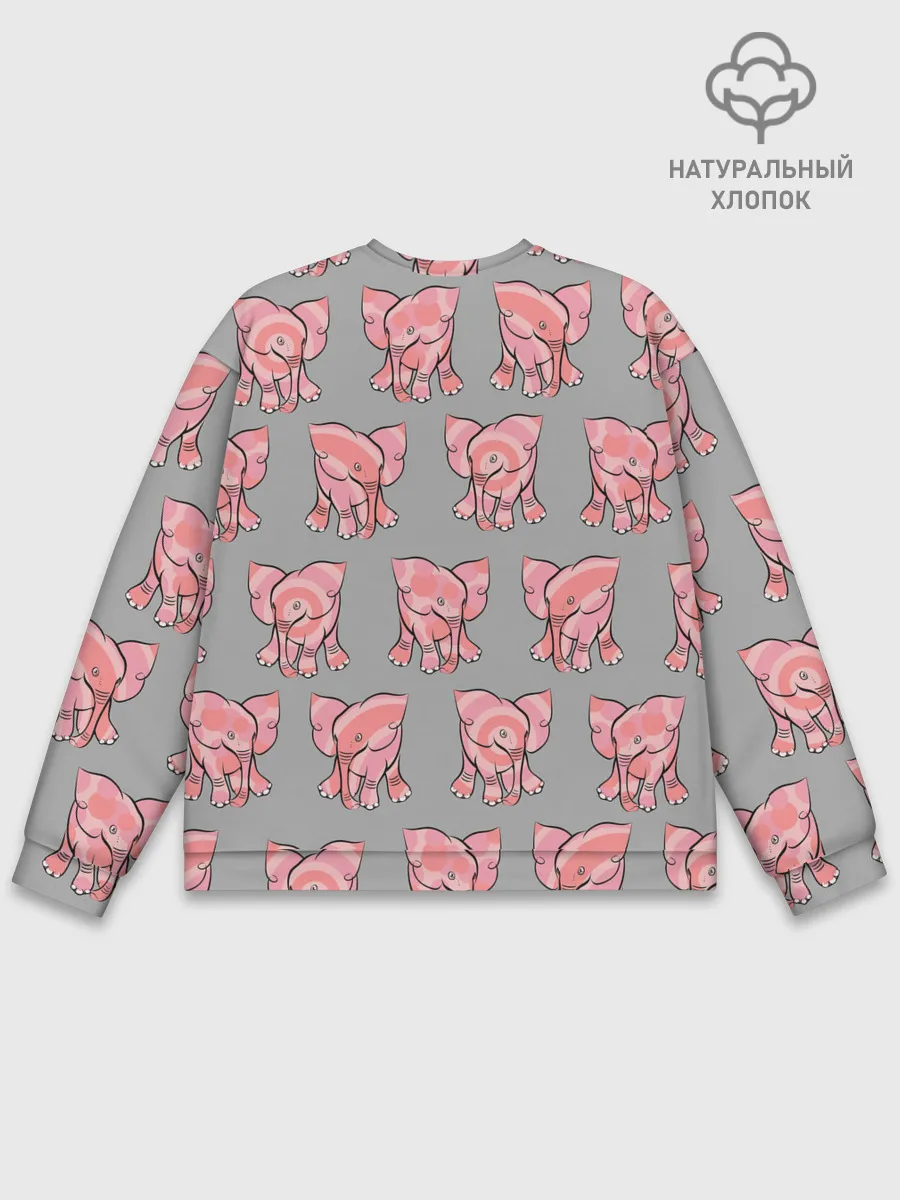 Мужской свитшот базовый / РОЗОВЫЕ СЛОНИКИ ПАТТЕРН