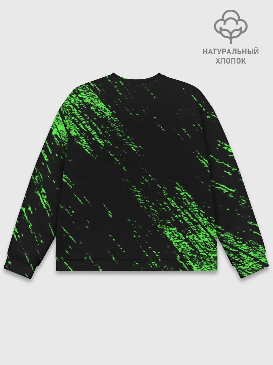 Мужской свитшот базовый / Хвост Феи зеленая диагональ