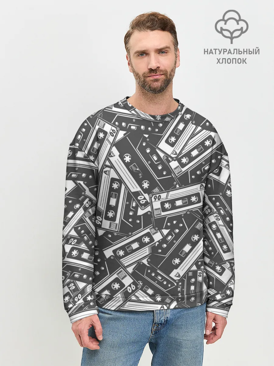 Мужской свитшот базовый / retro pattern