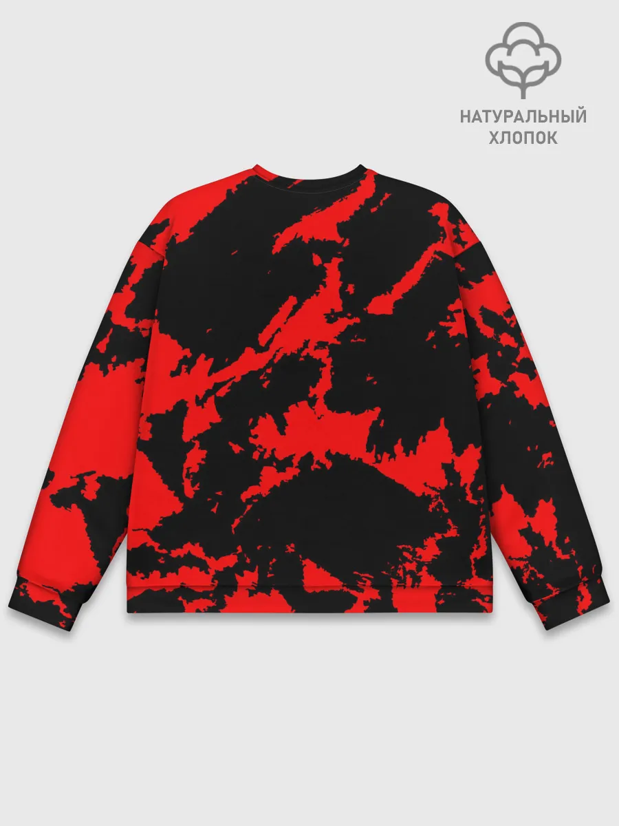 Мужской свитшот базовый / Красный на черном