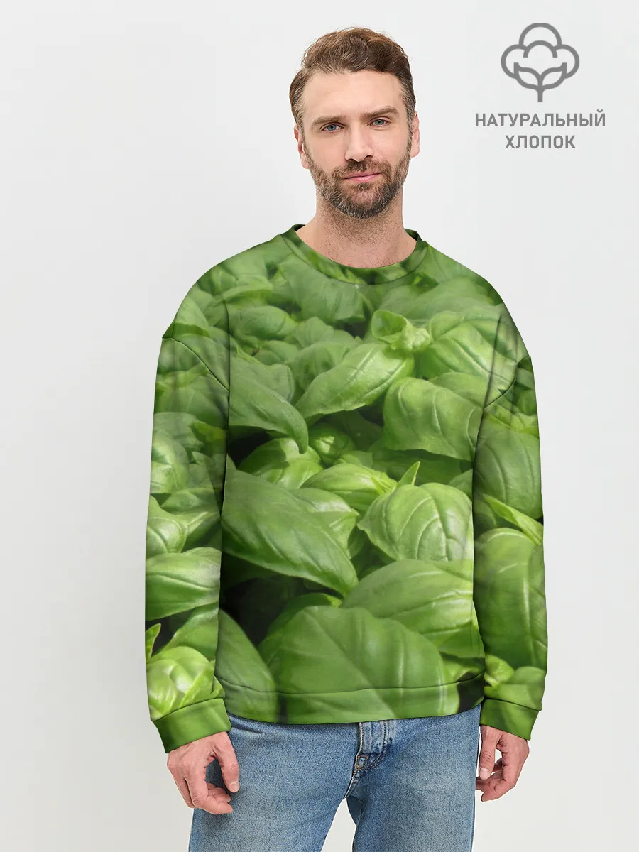 Мужской свитшот базовый / Неоновый базилик