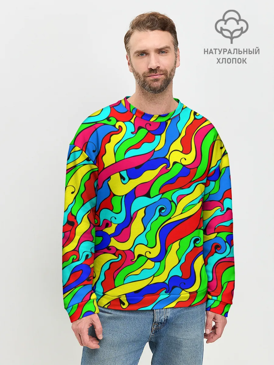 Мужской свитшот базовый / Красочные узоры/абстракционизм