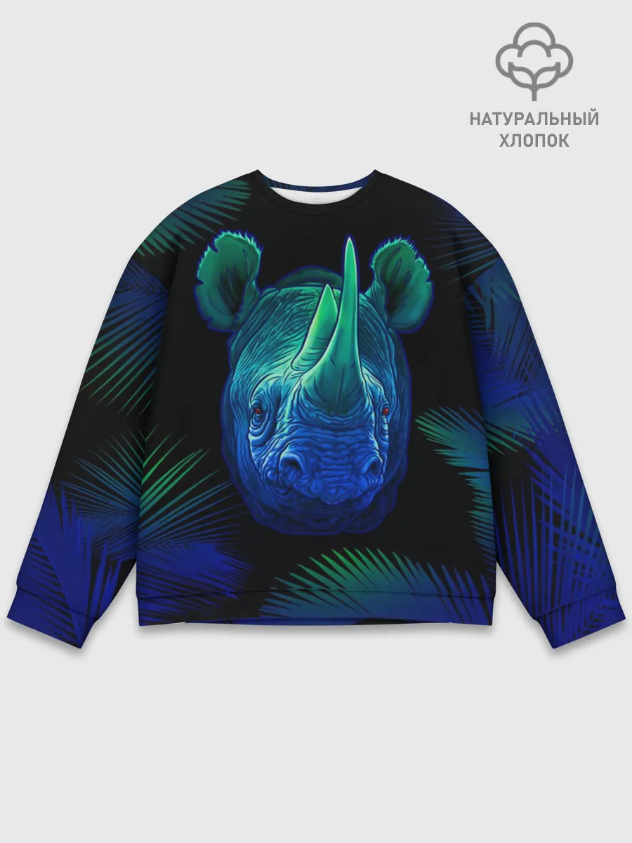 Мужской свитшот базовый / Носорог