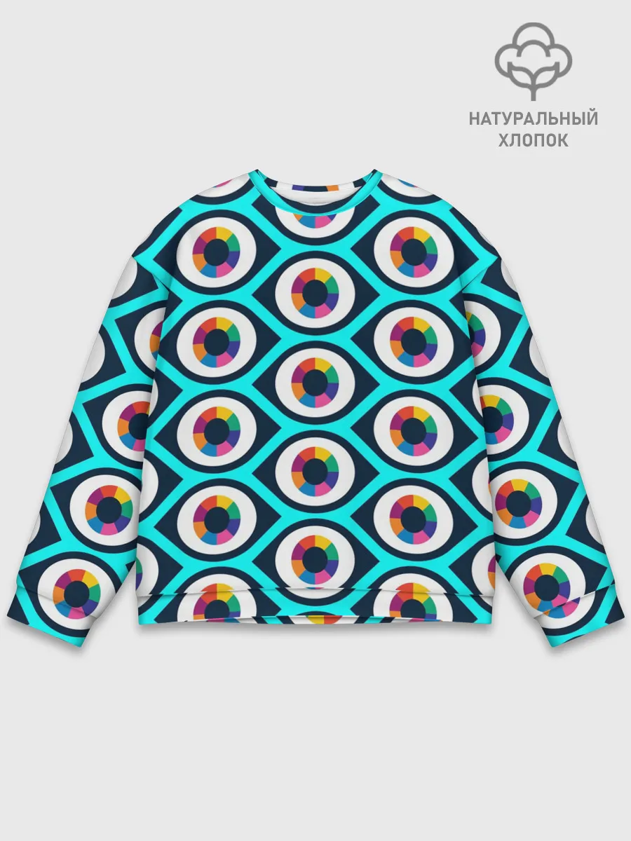 Мужской свитшот базовый / Глаза паттерн