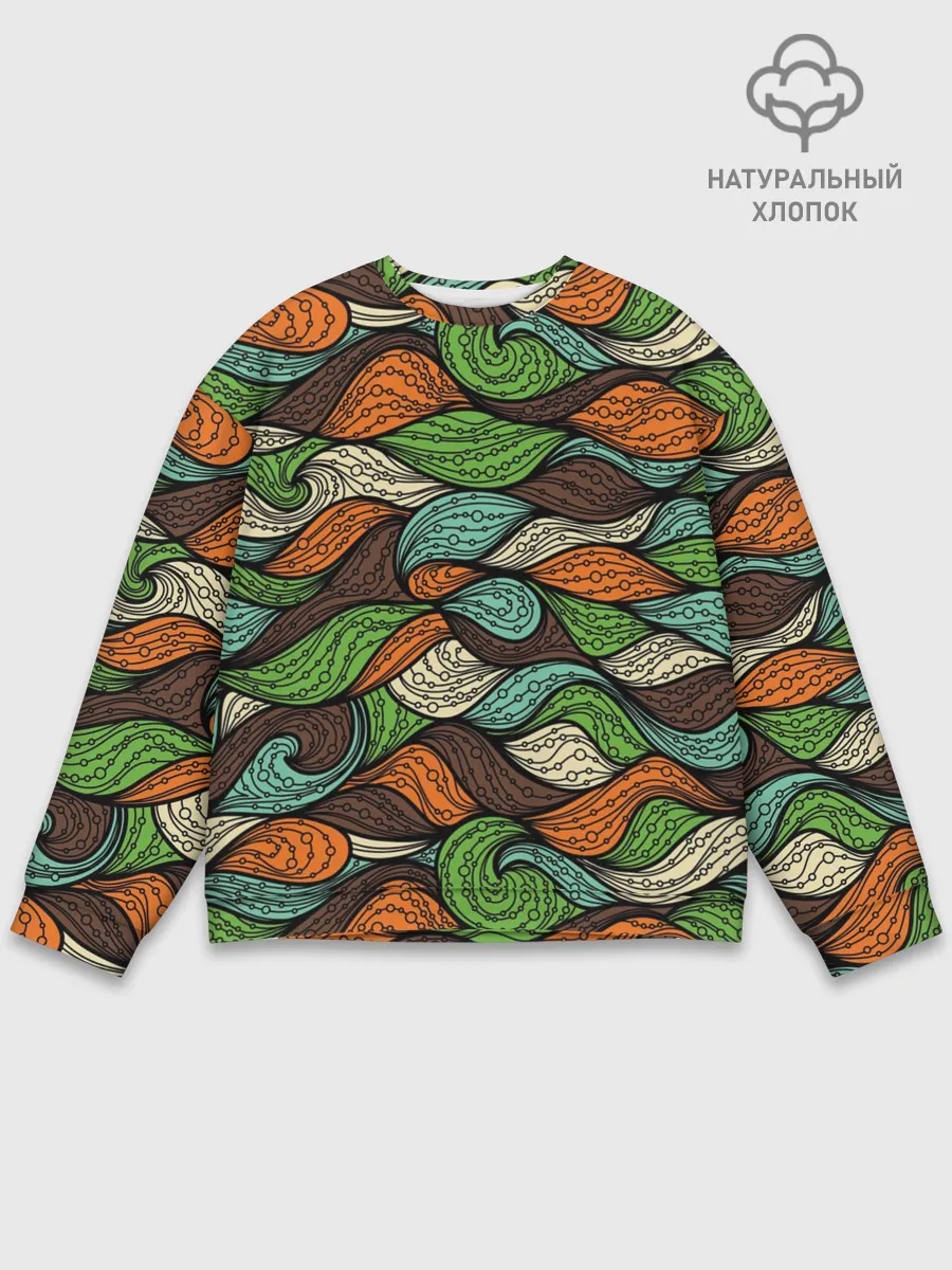 Мужской свитшот базовый / Абстрактные волны