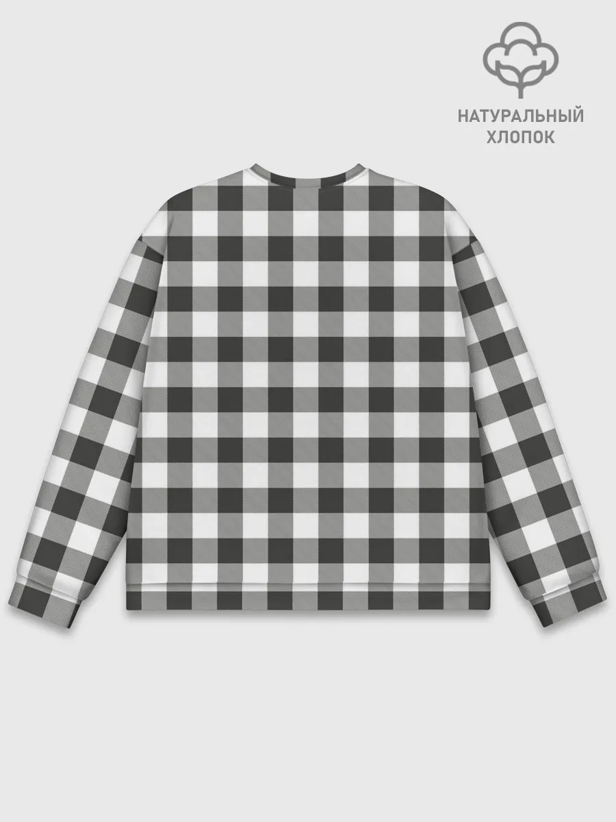 Мужской свитшот базовый / Черно-белая клетка