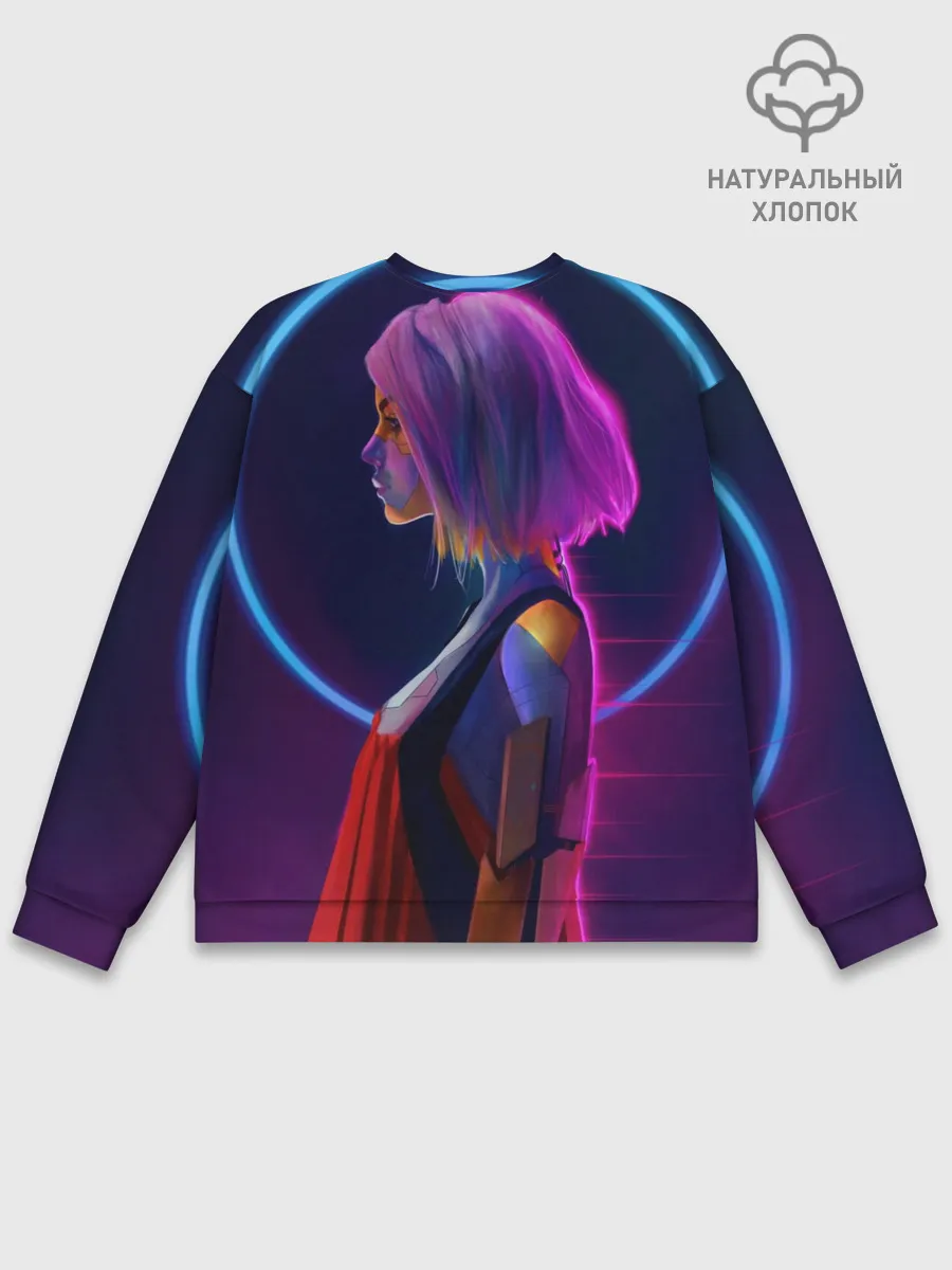 Мужской свитшот базовый / Девушка в неоне