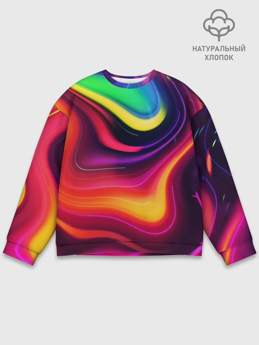Мужской свитшот базовый / Неоновые пятна