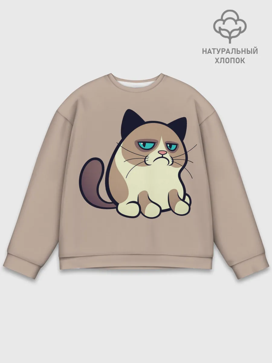 Мужской свитшот базовый / Великий Grumpy Cat