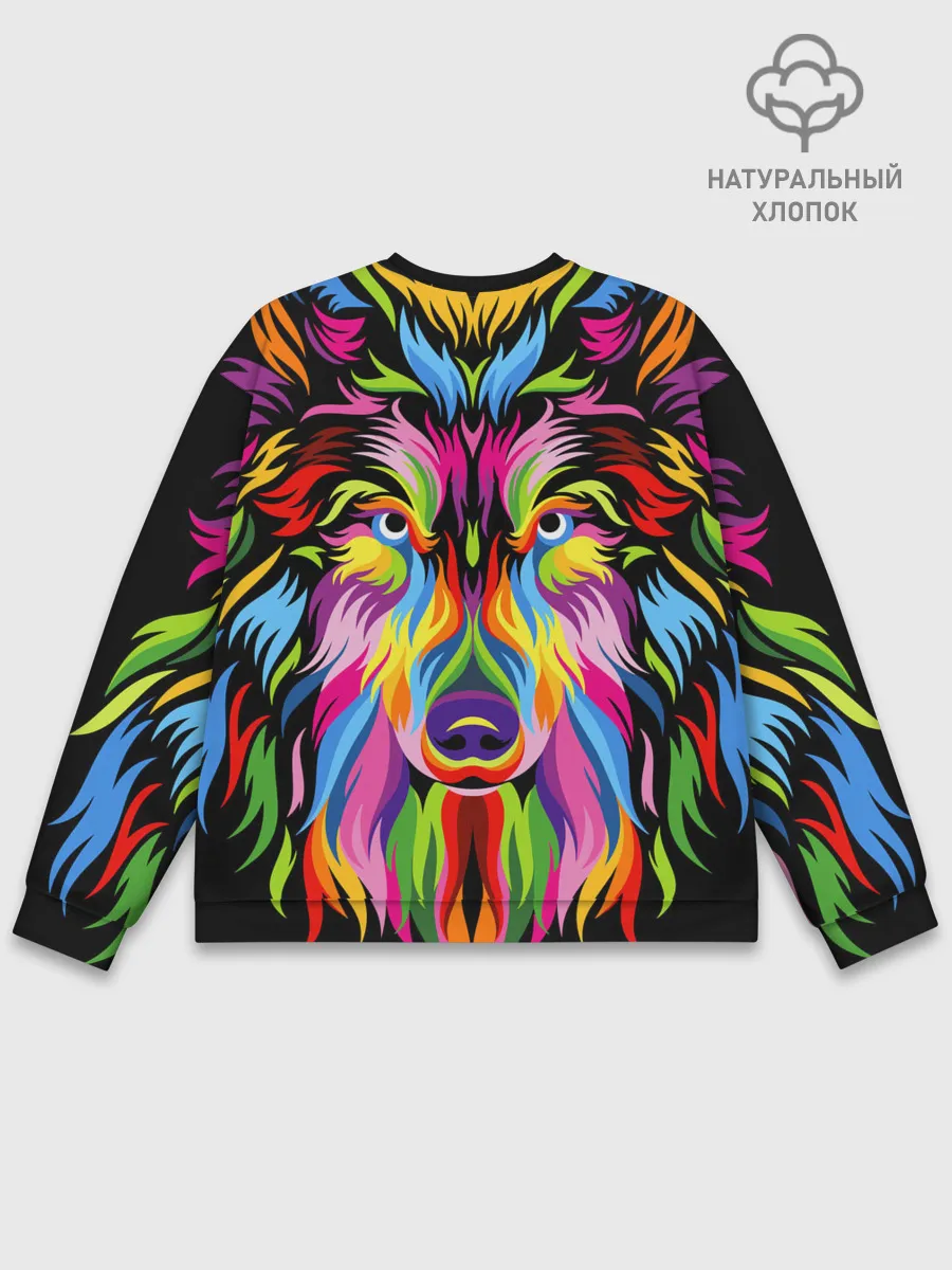 Мужской свитшот базовый / Neon wolf