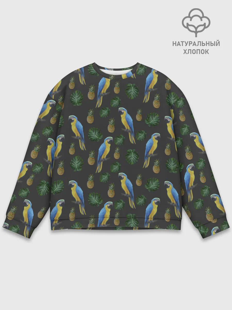 Мужской свитшот базовый / Попугай Ара