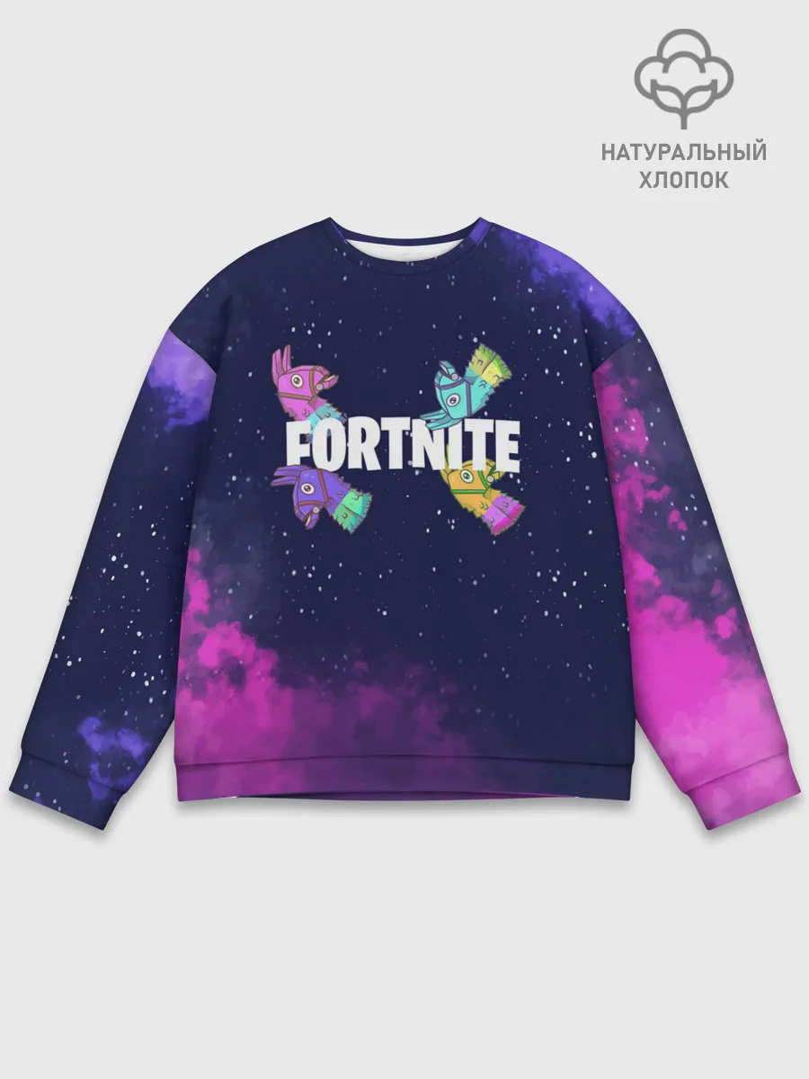 Мужской свитшот базовый / Ламы фортнайт в космосе