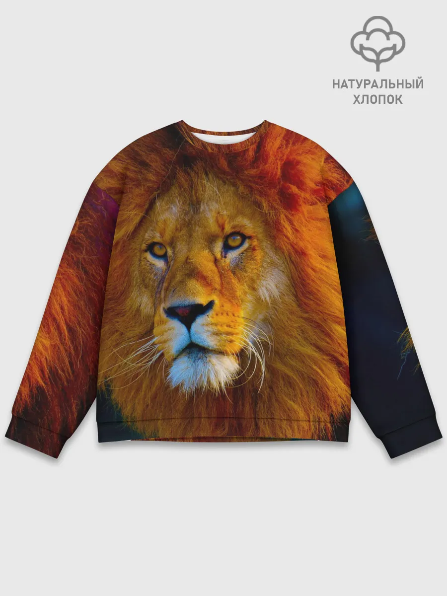 Мужской свитшот базовый / Лев 3D