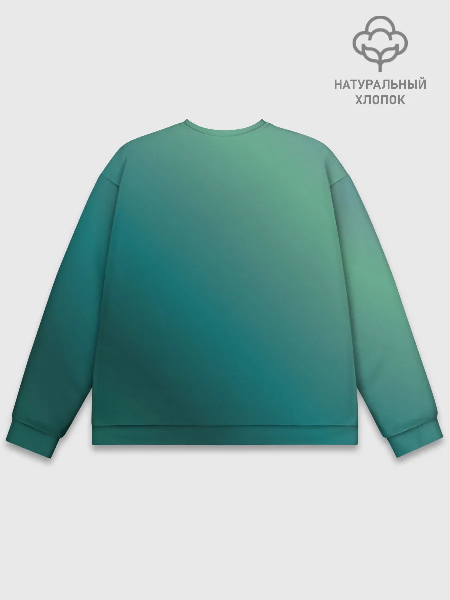 Мужской свитшот базовый / Инопланетяша на зеленом фоне