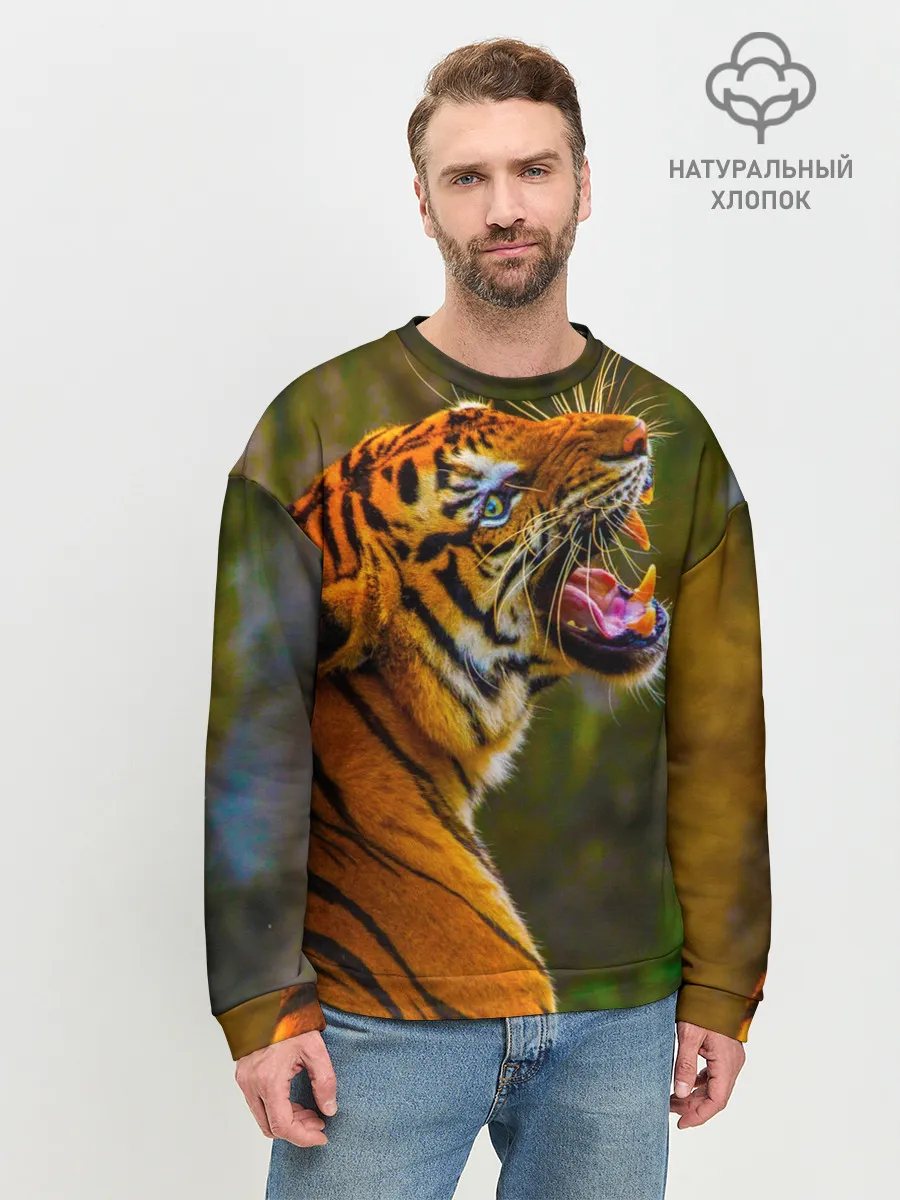 Мужской свитшот базовый / Тигр 3D