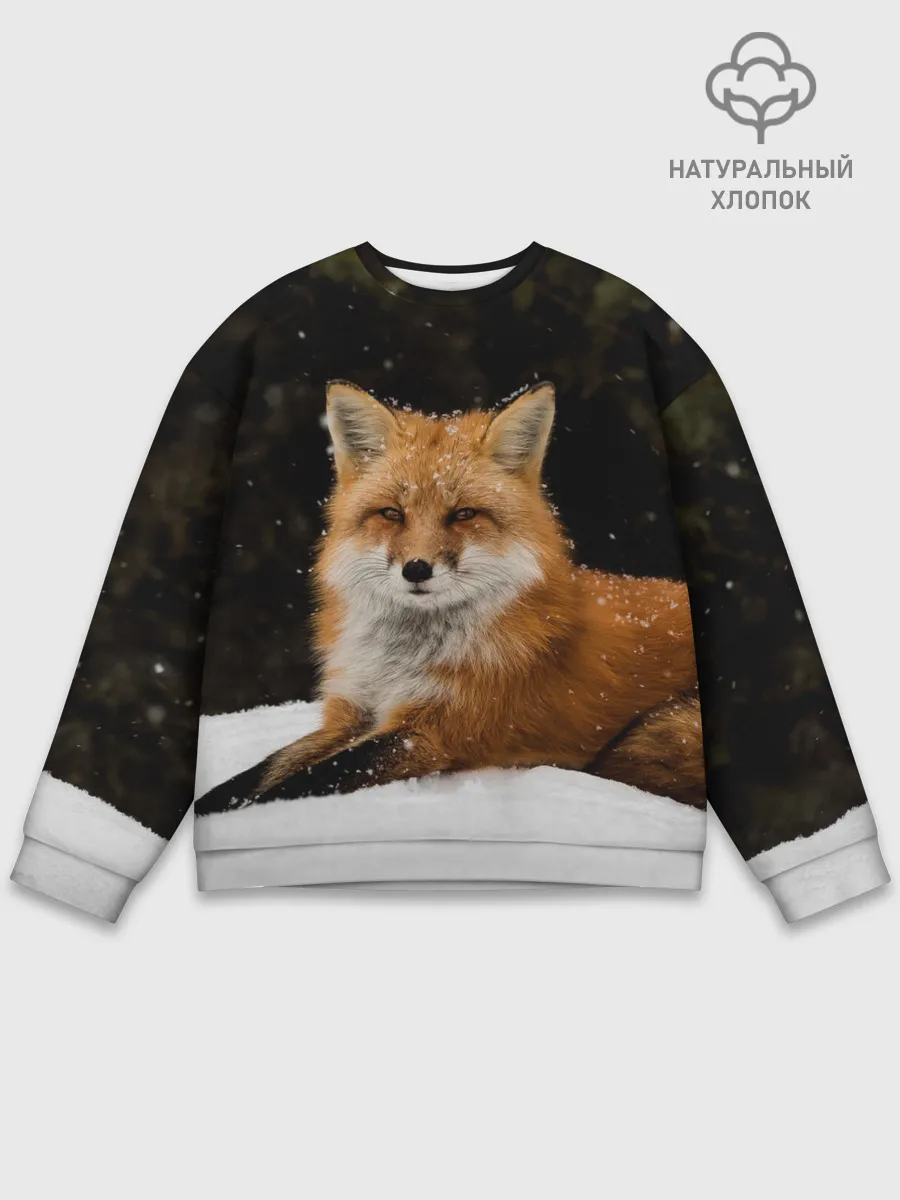 Мужской свитшот базовый / Лиса и снег