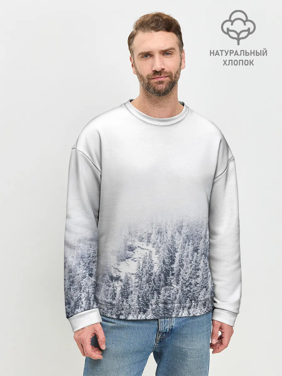 Мужской свитшот базовый / зимний лес