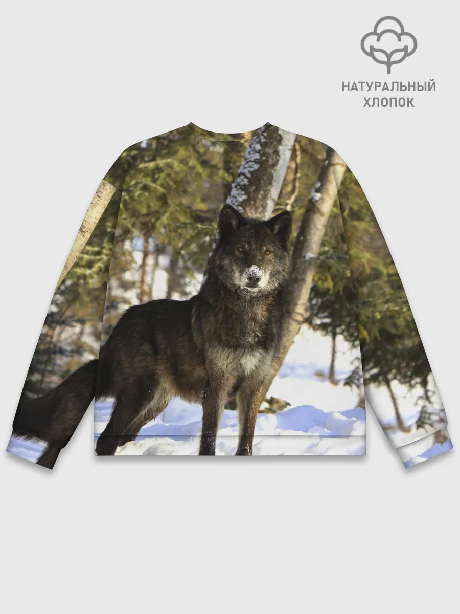 Мужской свитшот базовый / Волк и снег