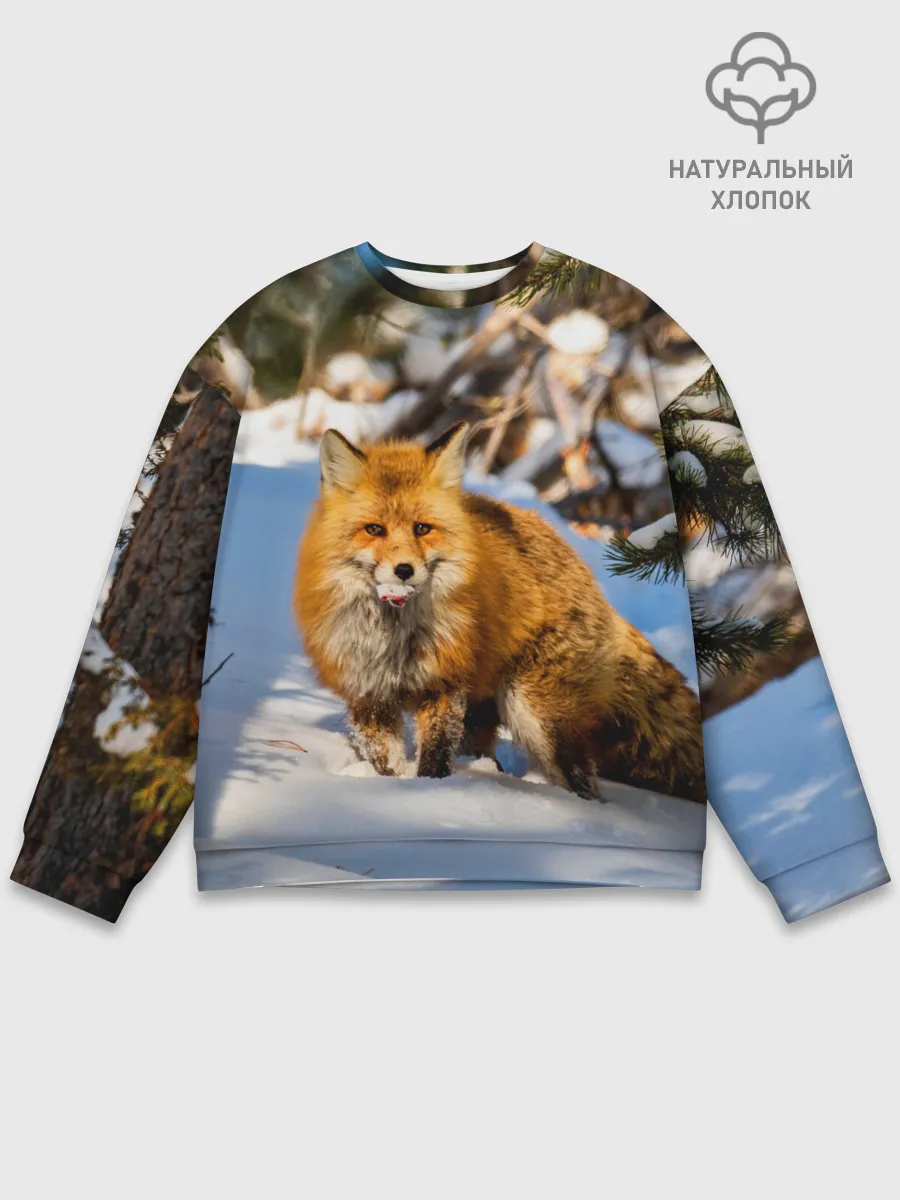 Мужской свитшот базовый / Лиса в лесу