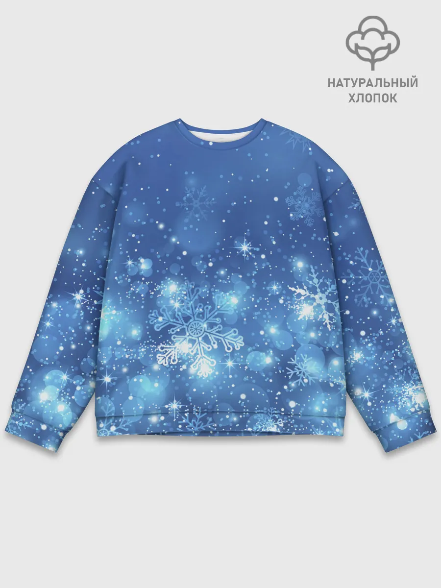 Мужской свитшот базовый / Снежинки.