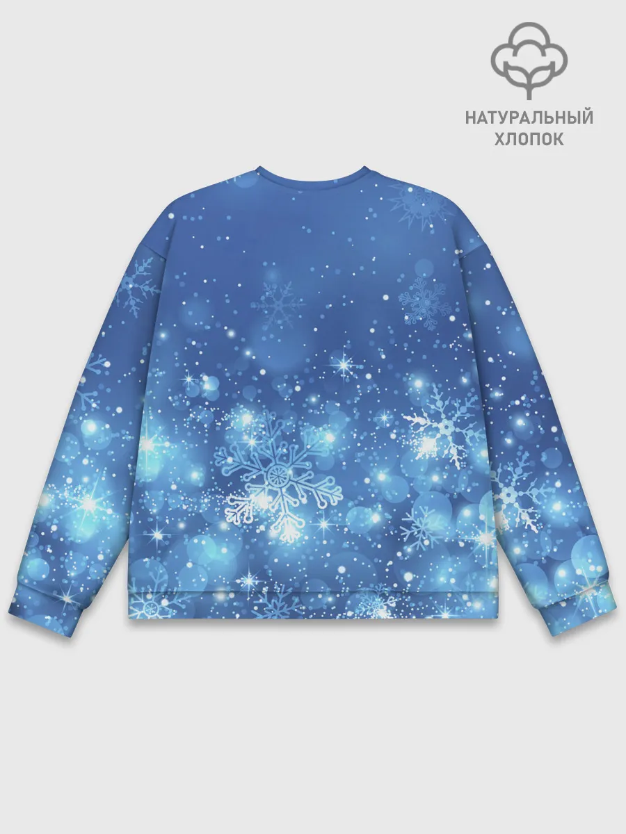 Мужской свитшот базовый / Снежинки.