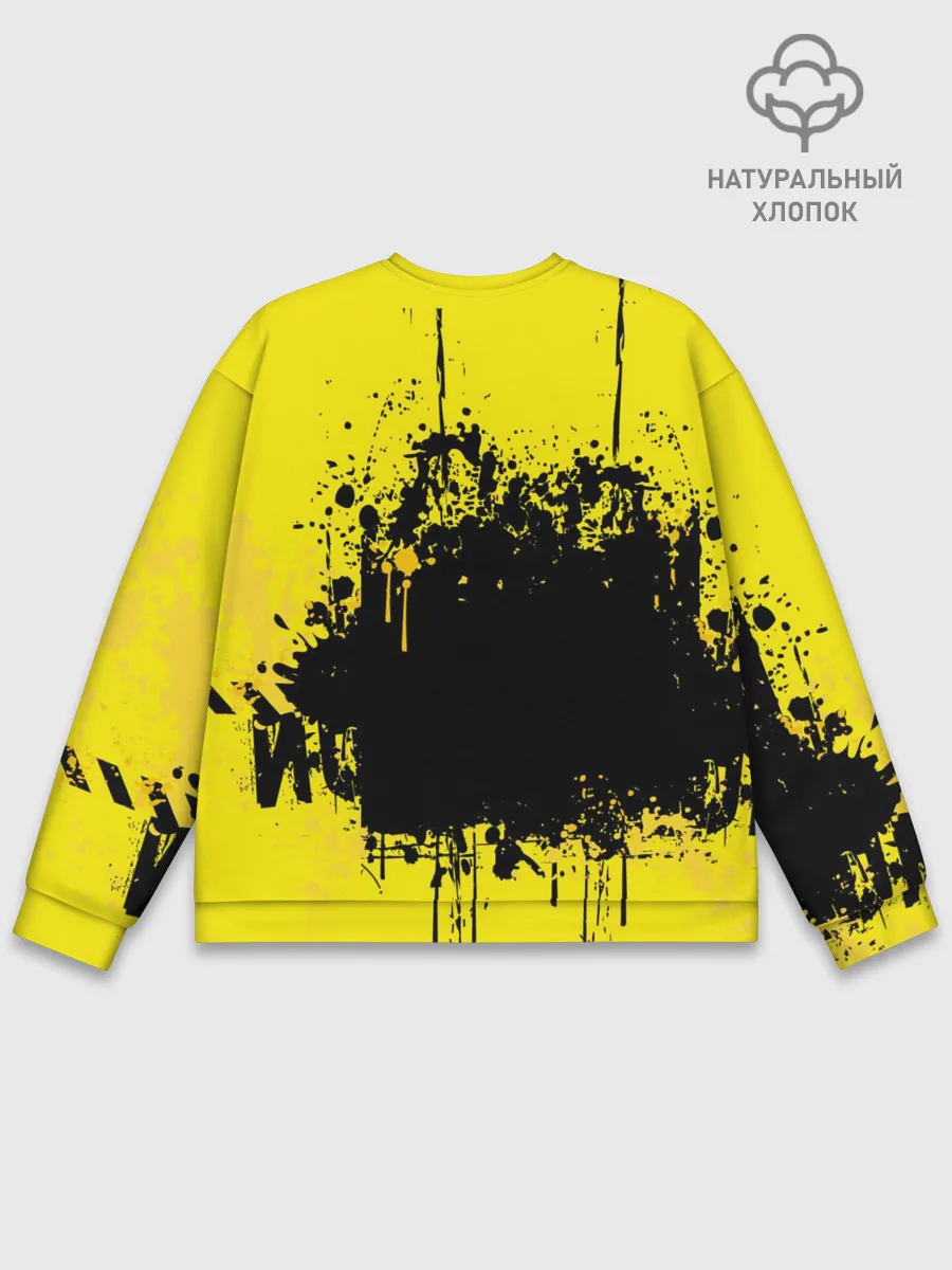 Мужской свитшот базовый / веселое яйцо на черном фоне