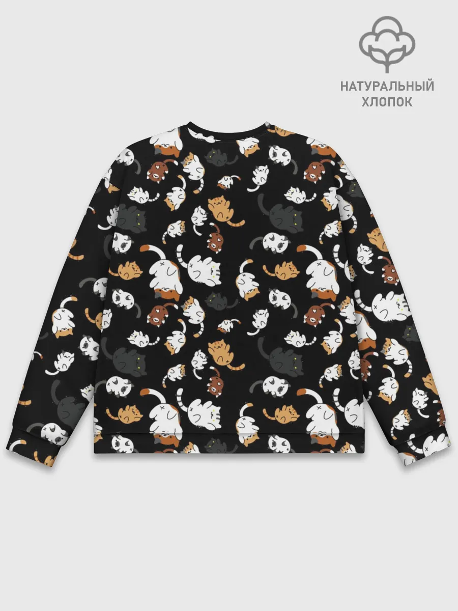 Мужской свитшот базовый / Котята паттерн