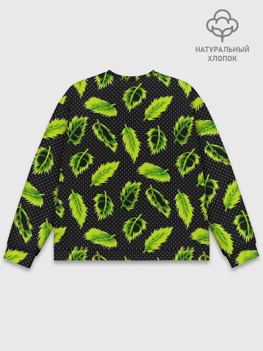 Мужской свитшот базовый / Зеленые листья