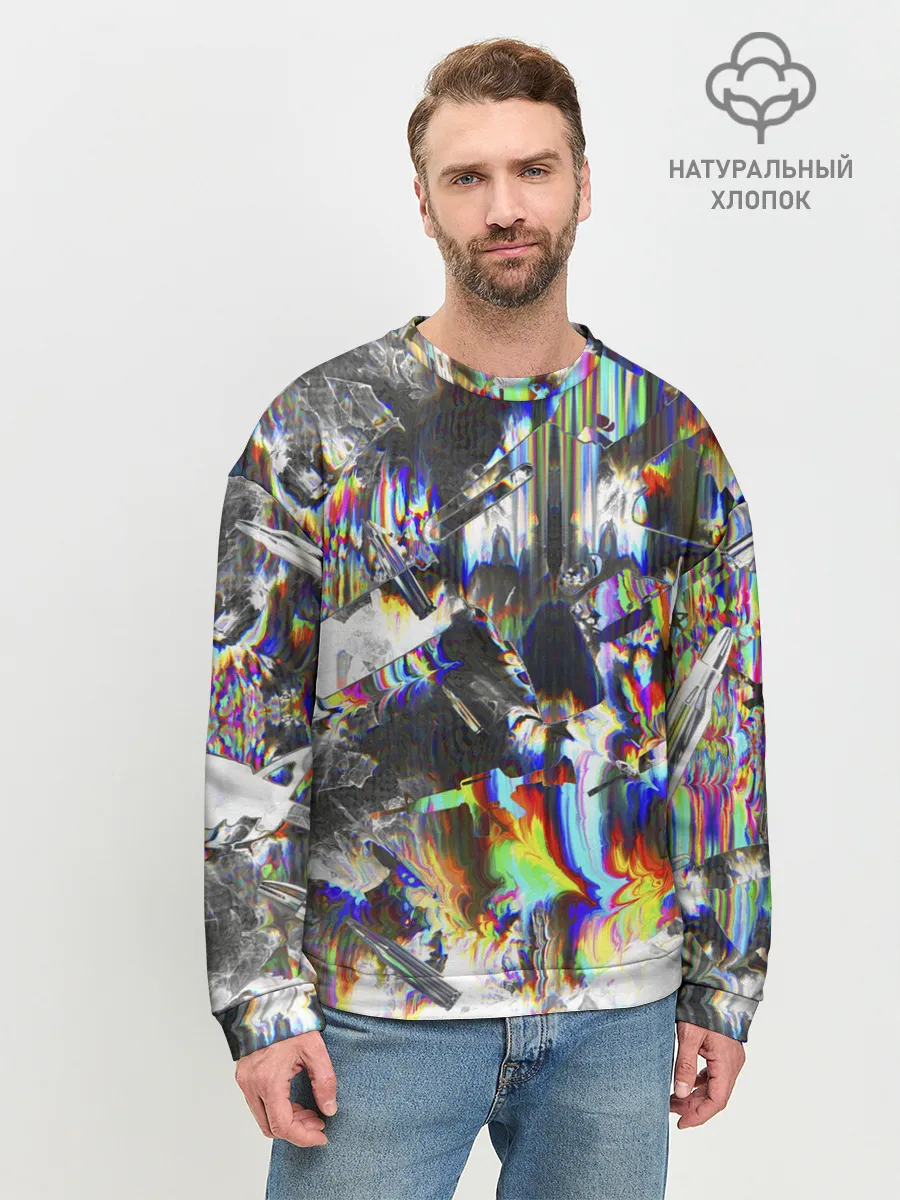 Мужской свитшот базовый / Gasoline stains abstraction