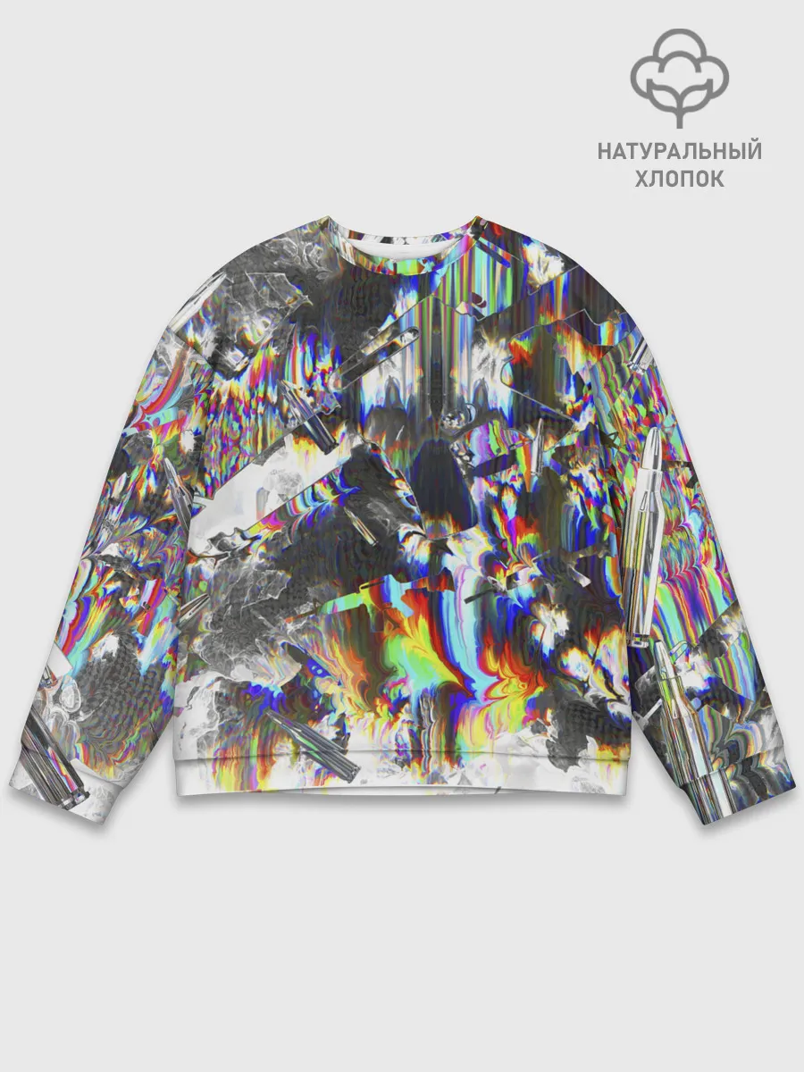 Мужской свитшот базовый / Gasoline stains abstraction