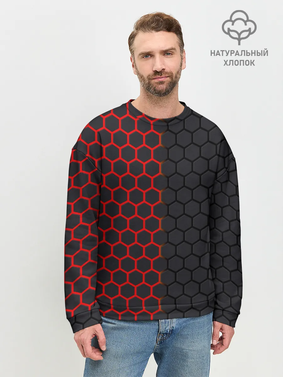 Мужской свитшот базовый / НЕОНОВЫЕ СОТЫ