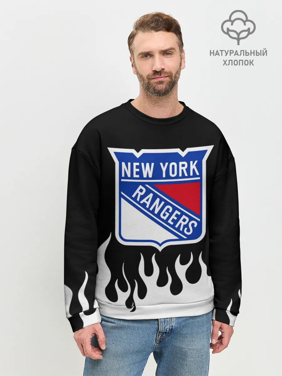 Мужской свитшот базовый / Нью-Йорк Рейнджерс