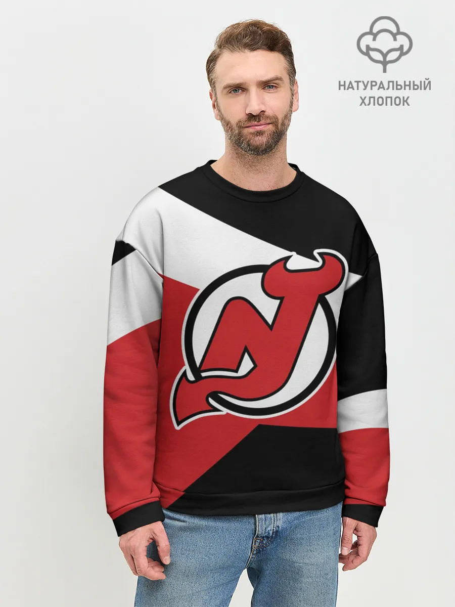 Мужской свитшот базовый / Нью-Джерси Девилз