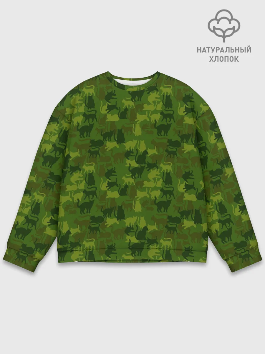 Мужской свитшот базовый / Камуфляж | Котики