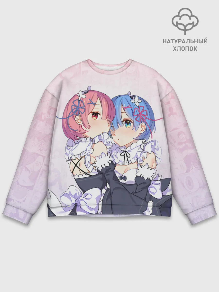 Мужской свитшот базовый / Re:Zero, Рам и Рем