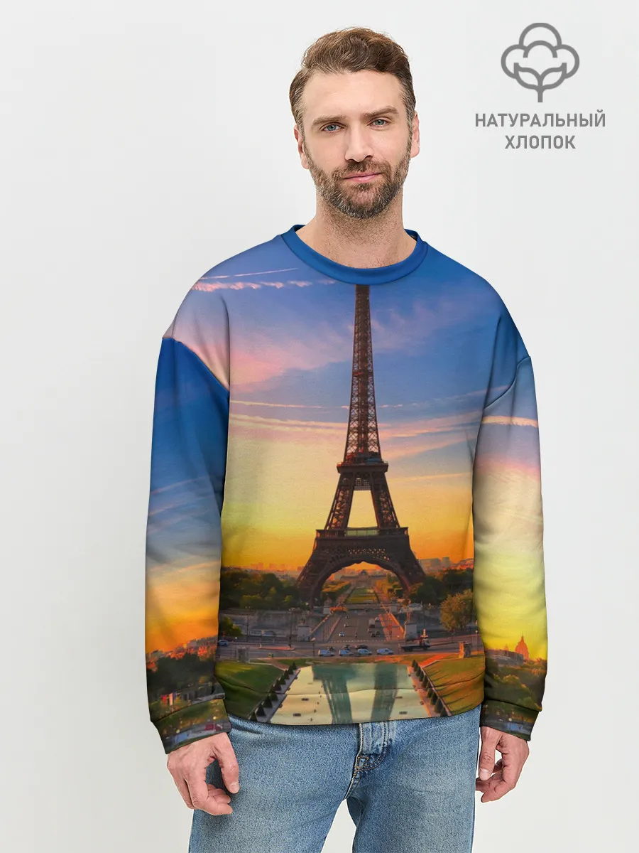 Мужской свитшот базовый / Эйфелева башня
