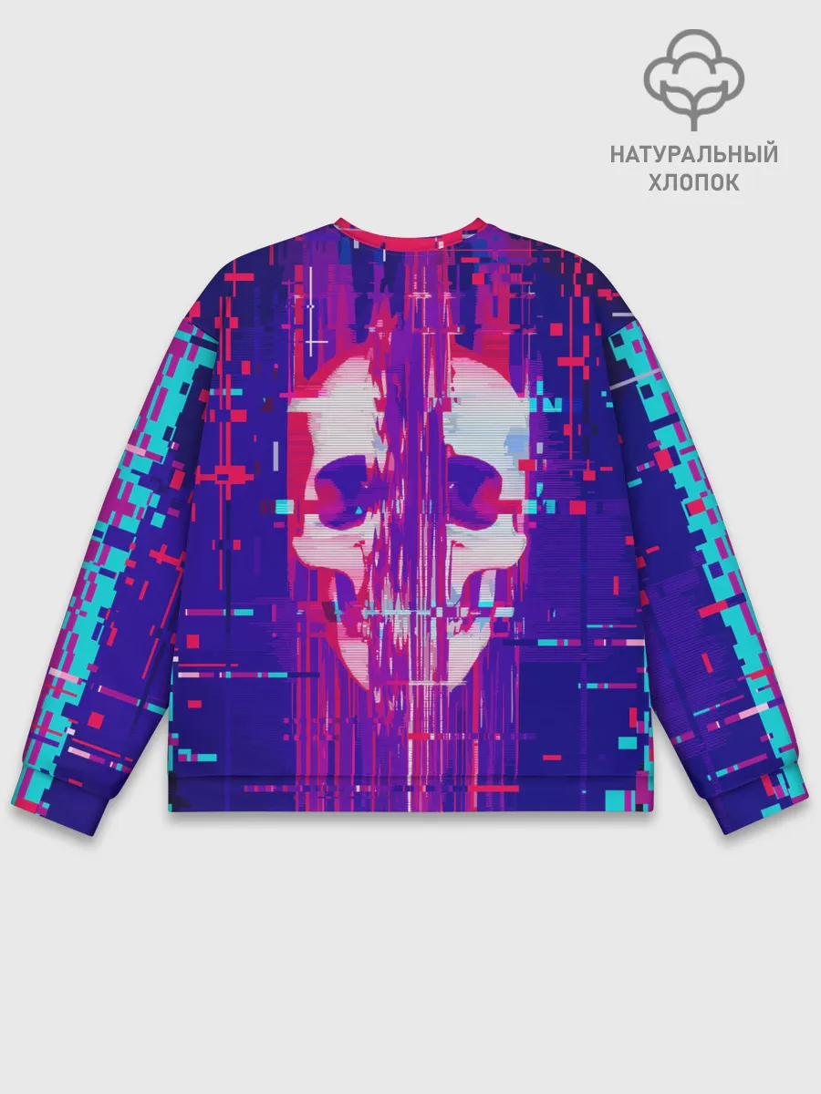 Мужской свитшот базовый / Skull glitch