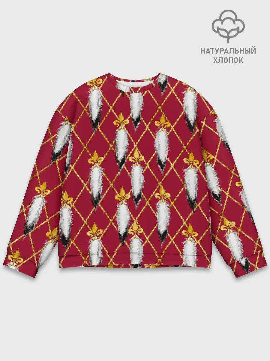 Мужской свитшот базовый / Tassels red gold 3D space