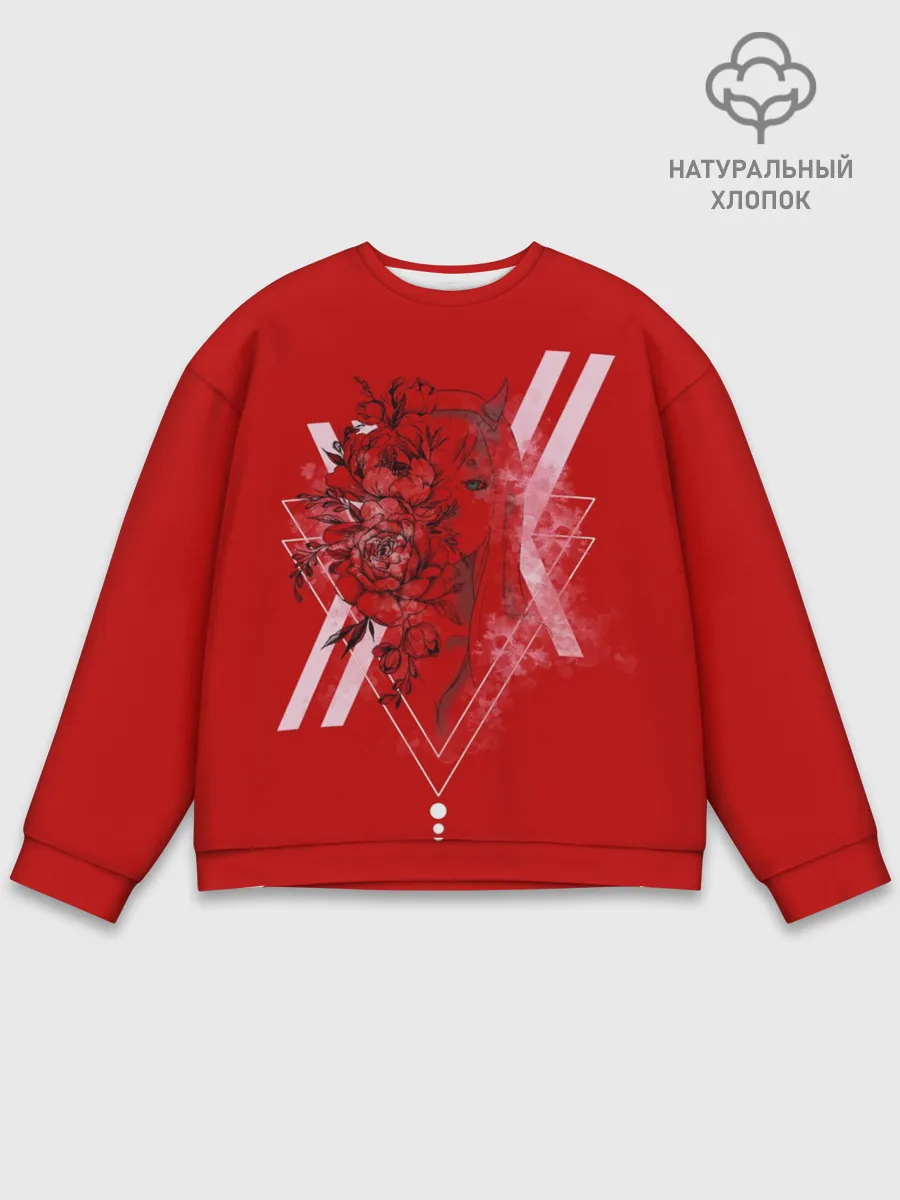 Мужской свитшот базовый / Darling in the Franxx Настроение цвета роз