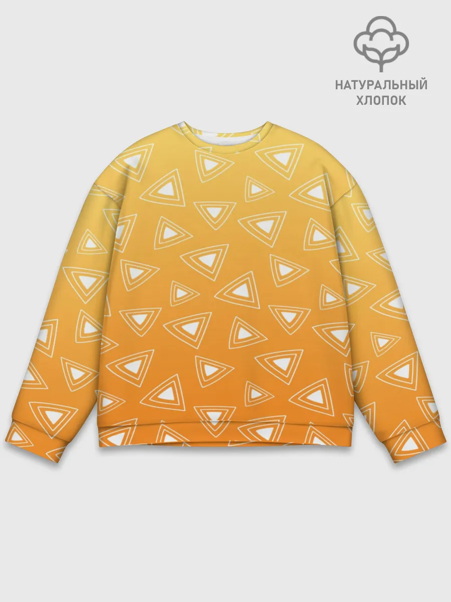 Мужской свитшот базовый / Kimetsu no yaiba оранжевый паттерн