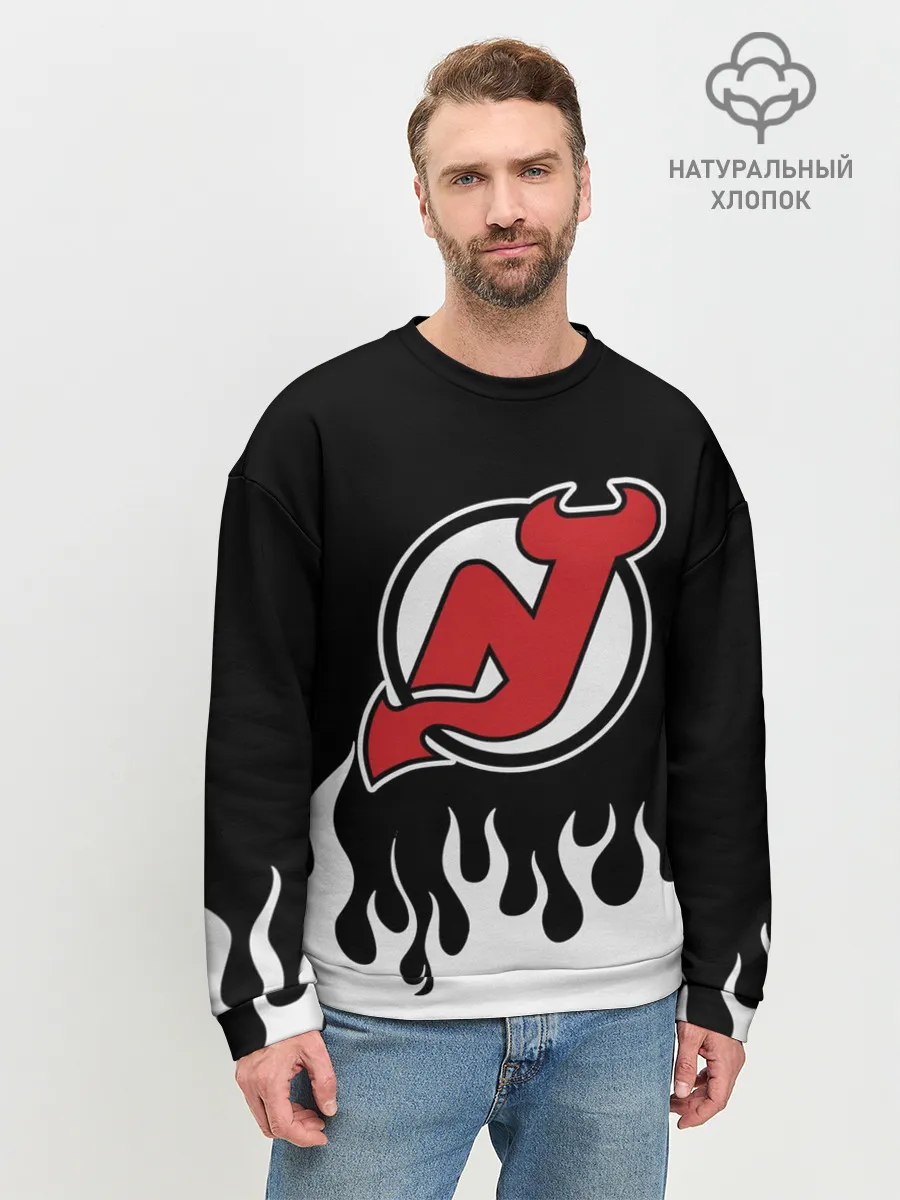 Мужской свитшот базовый / Нью-Джерси Девилз